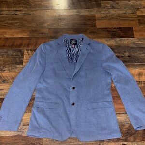 The Savile Row Men's Blue Knit Blazer
